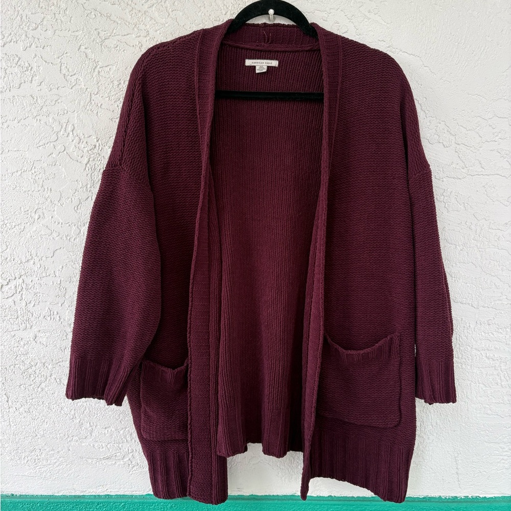 American Eagle Burgundy Long Sleeve Cardigan XS/S